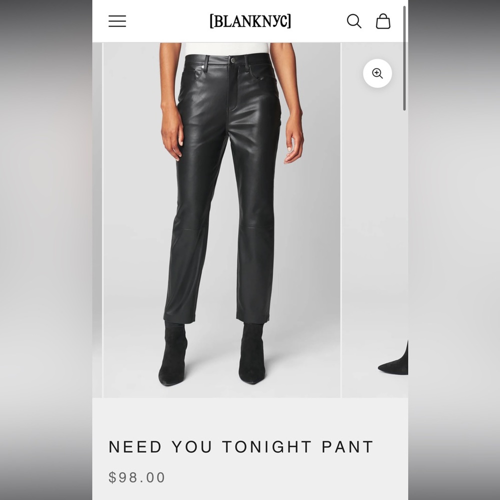 New NWT BLANKNYC need you tonight pant vegan leather black straight leg